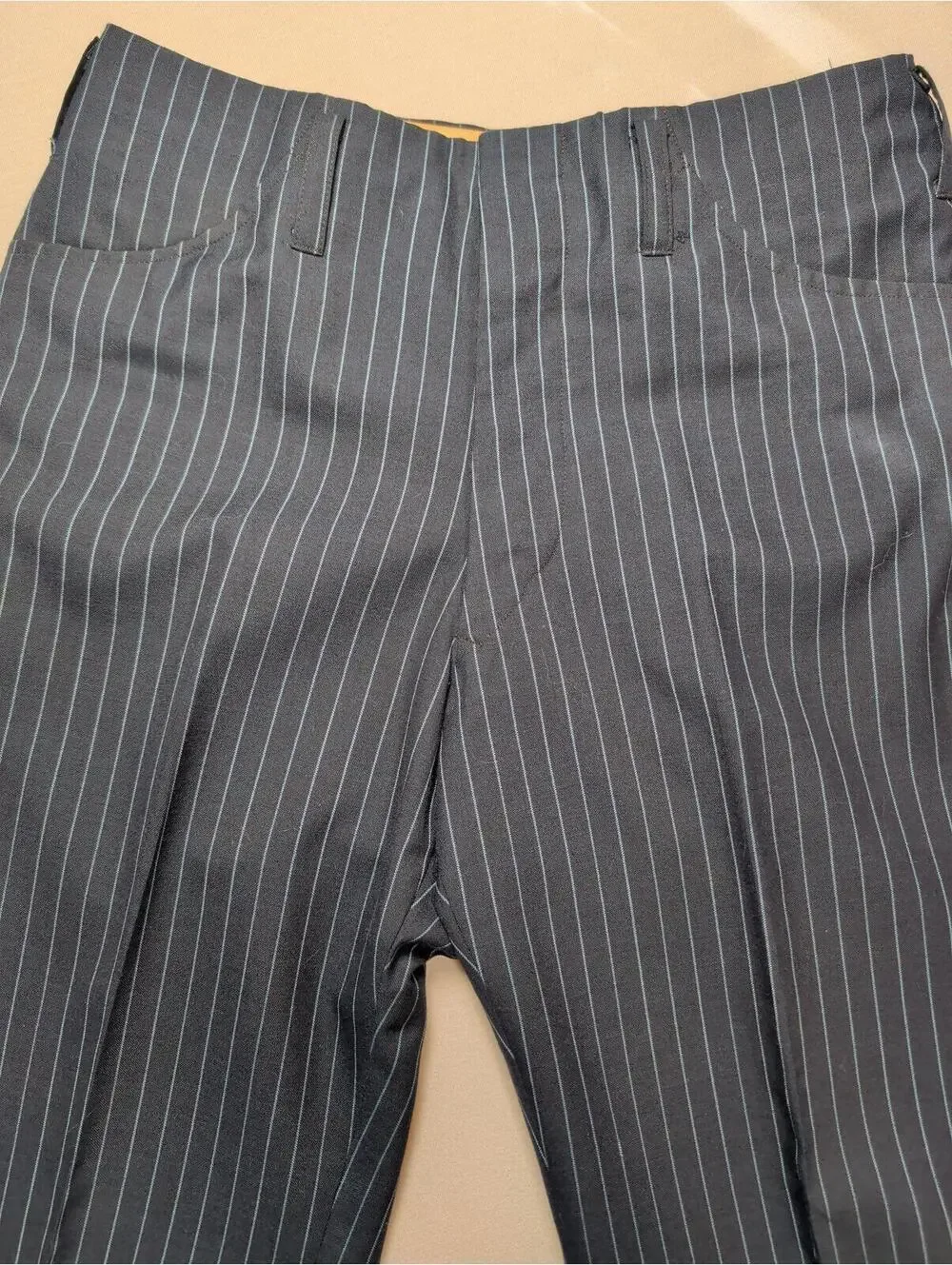 90s Vintage Bespoke Pinstripe 3 Piece Suit Navy Tailored Henries of Japan Unisex